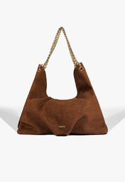 Bolsa Maxi Hobo Aryen Camurça Croco Marrom