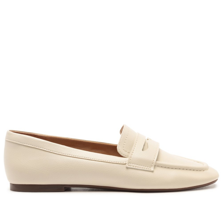 Mocassim Madri Bico Quadrado Branco