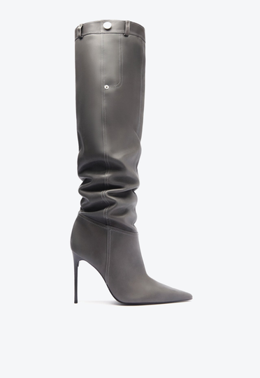 bon Bota Marrom Arezzo Over The Knee Couro Salto Bloco | ZZ MALL