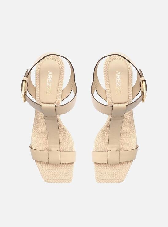 SANDÁLIA OFF-WHITE AREZZO COURO BLOCO FLARE