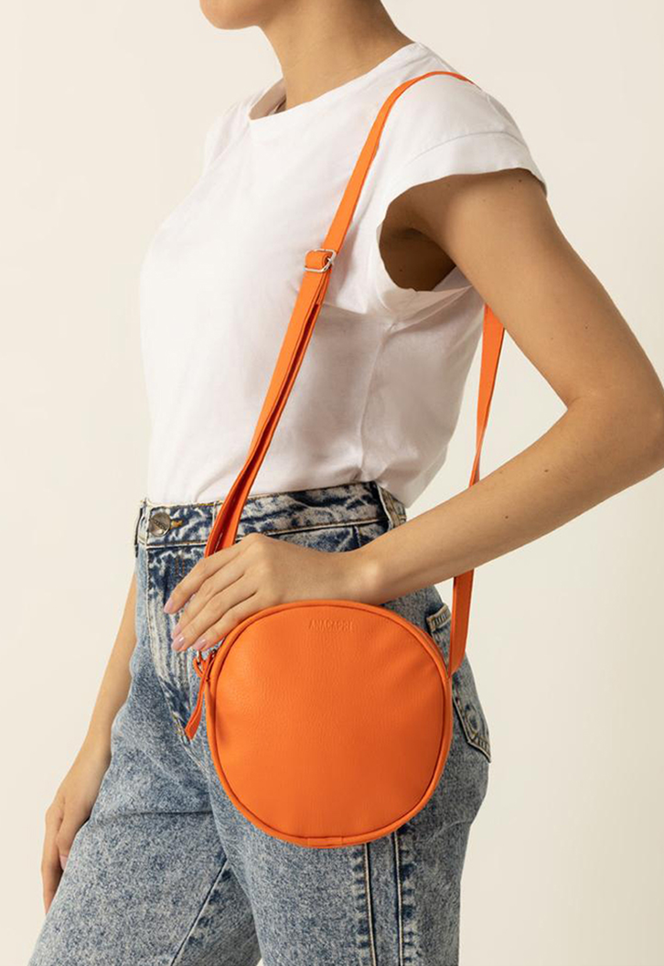 Bolsa Crossbody Laranja Anacapri Redonda Pequena