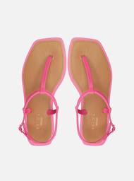 Sandália Rasteira Rosa Slim Square Brizza