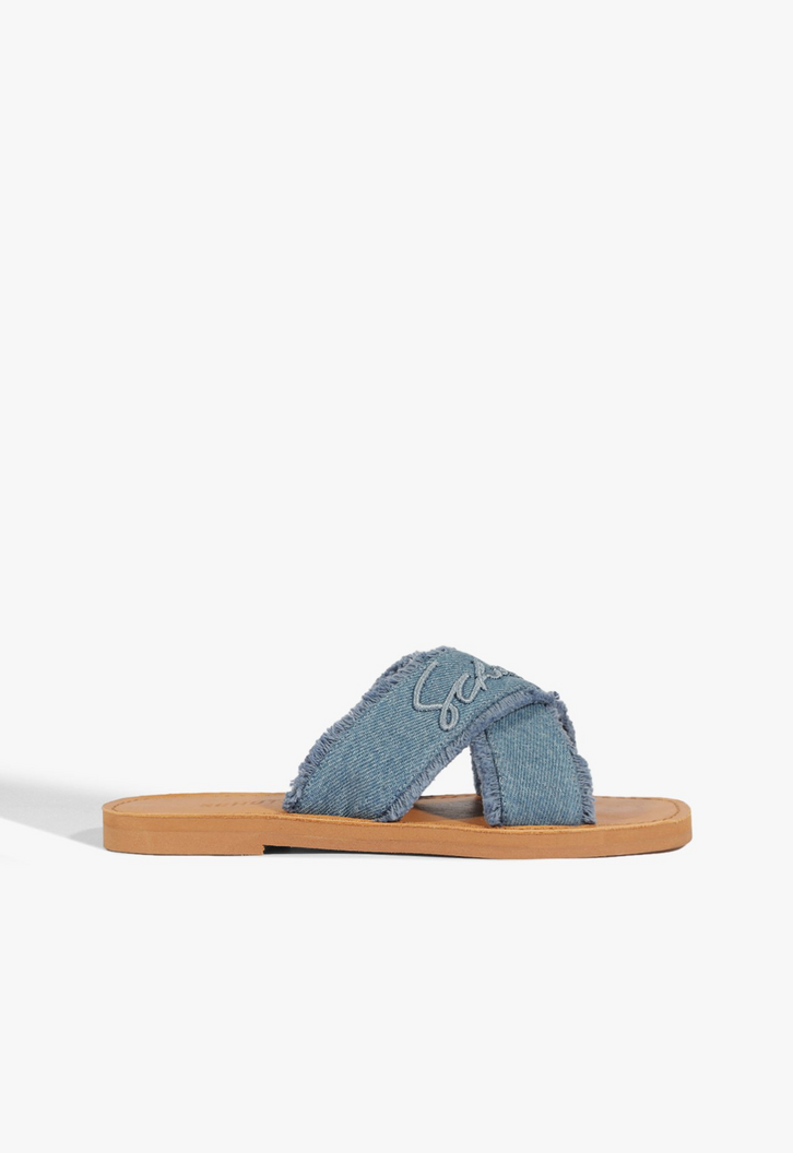 Sandália Rasteira de X Logo Schutz Jeans | ZZ MALL