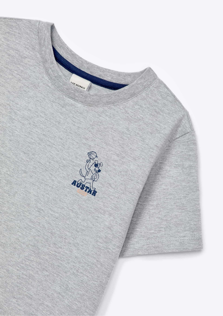 Camiseta Infantil Cinza Hering Menino Regular Estampada