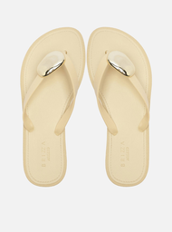 Chinelo Minimal Branco Bico Redondo Brizza