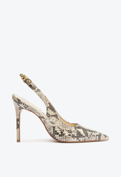 Sapato Scarpin Animal Print Schutz Chain Ornamental Couro Snake