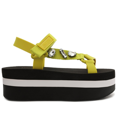 Sandália Papete Flatform Verde Anacapri Citron Alexa Glam
