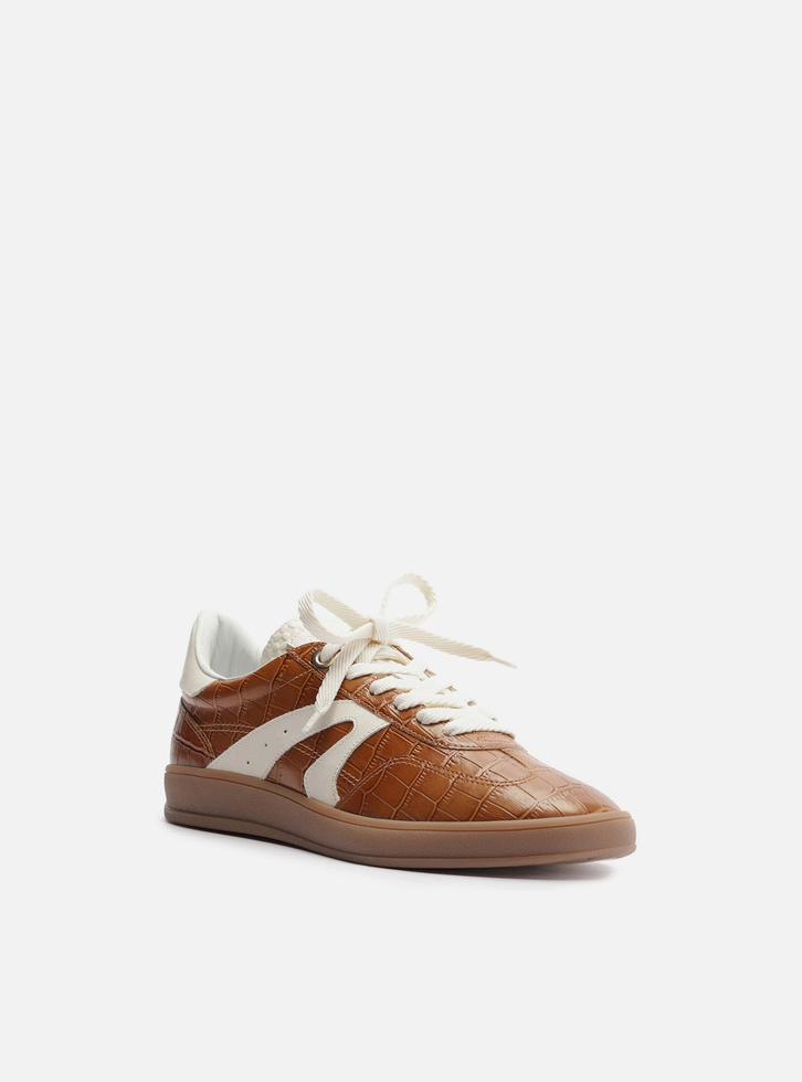 Tênis Marrom Croco Amarração ARZ72
