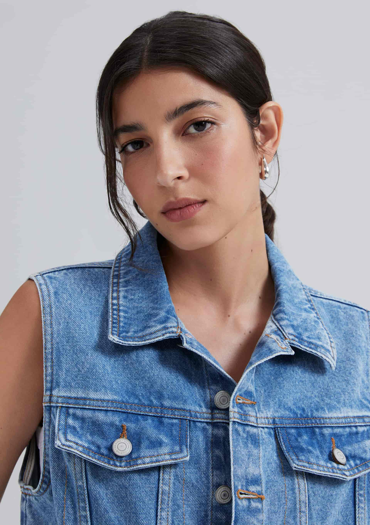 Macacão Jeans Azul Hering Feminino