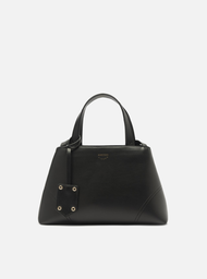 Bolsa Tote Preta Média Costuras Bag Charm