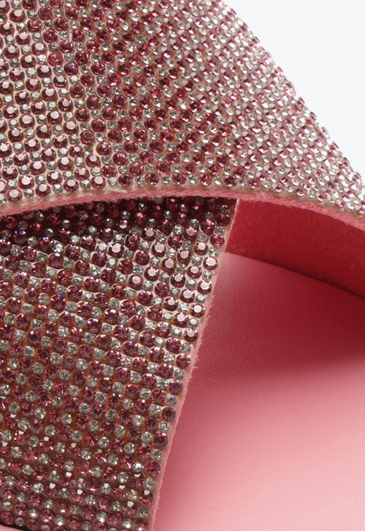 Rasteira Tiras Cruzadas Glam Rosa