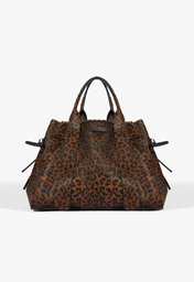 Bolsa Shopping Bege Schutz Maxi Couro Onça
