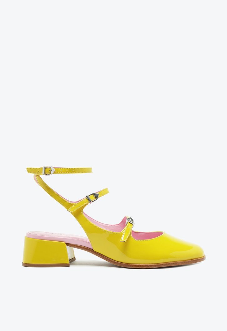 Sapato Scarpin Verniz Amarelo