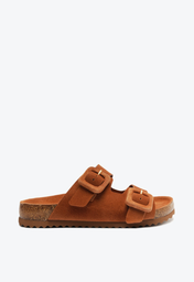 Sandália Papete Marrom Schutz Enola Suede