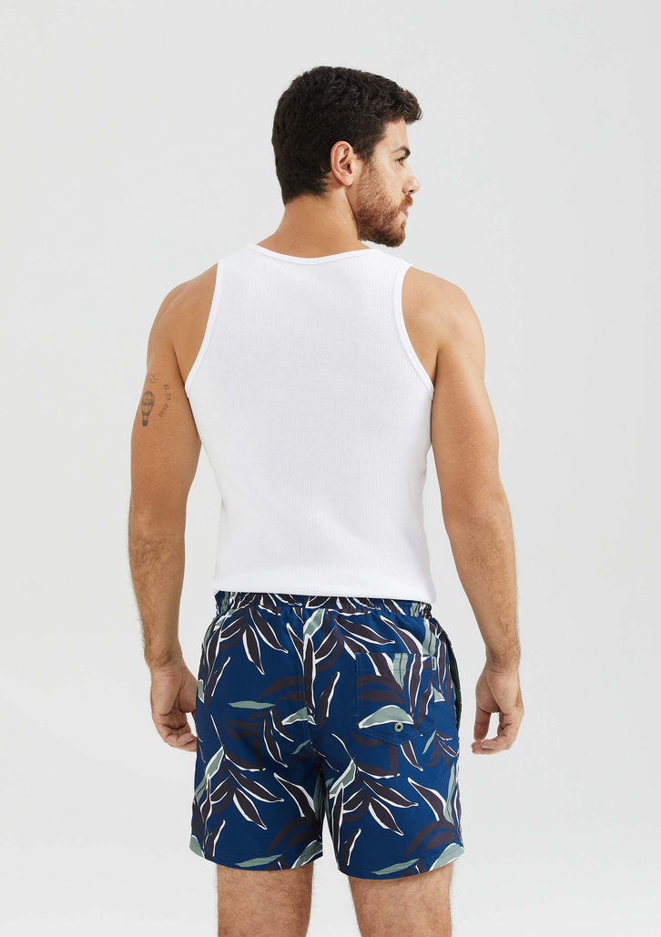 Shorts Azul Escuro Hering Praia Estampado