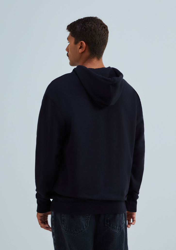 Blusão Preto Herring Básico Masculino Comfort Em Moletom Peluciado