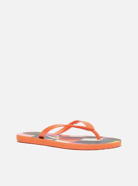 CHINELO LARANJA AREZZO DE DEDO ESTAMPA GEOMÉTRICA ESSENTIAL BRIZZA SCARF.ME