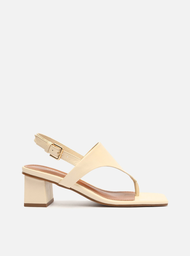 Sandália Off-White Arezzo Bloco Bico Quadrado Tira