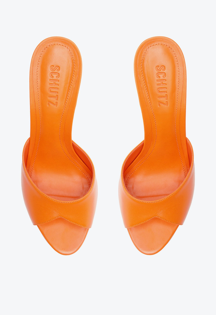 Tamanco Laranja Schutz New Basics Couro | ZZ MALL