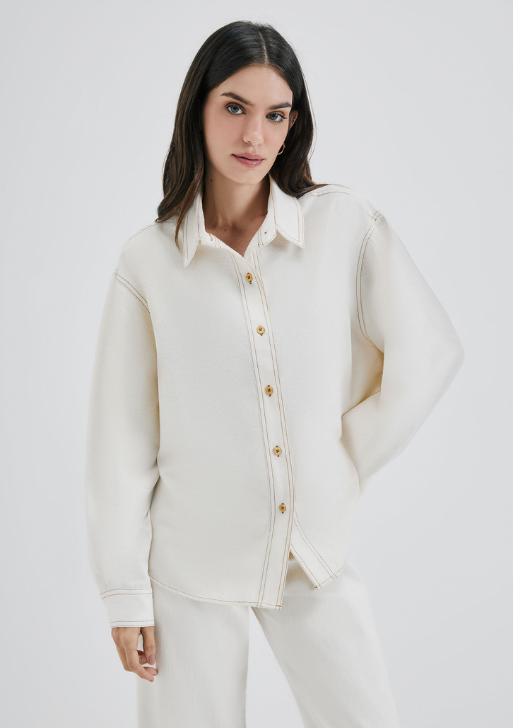 Camisa Off White Hering Manga Longa