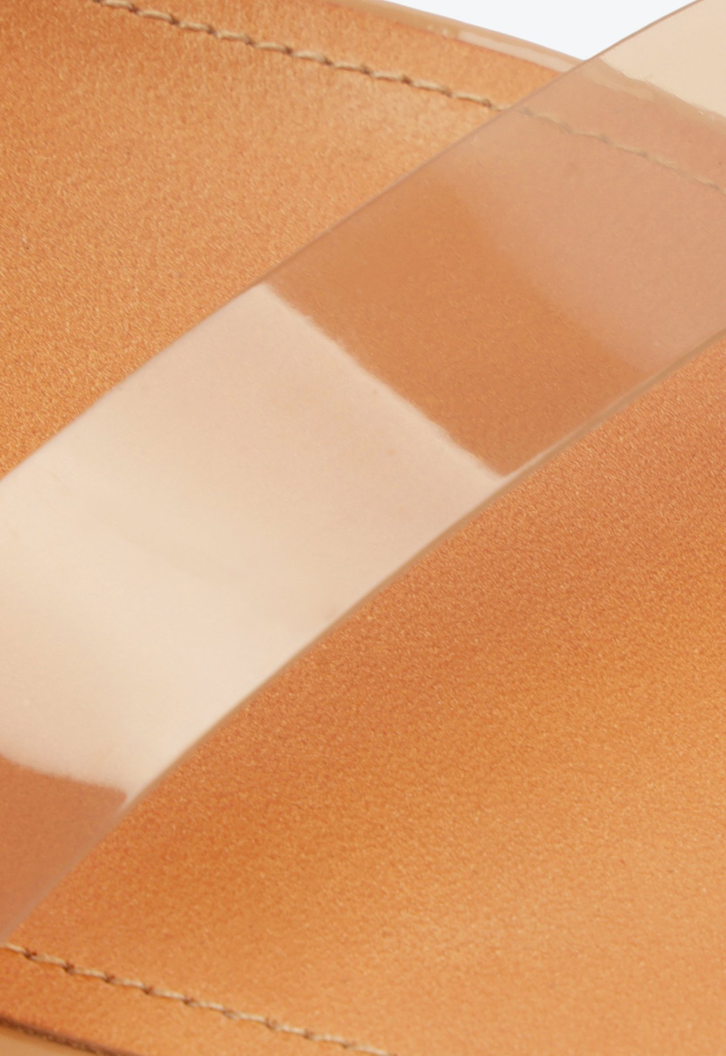 Sapato Mule Hot Transparency Vinil Bege