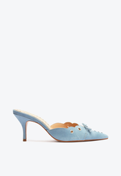 Sapato Mule Jeans Azul Schutz Salto Alto Hilly