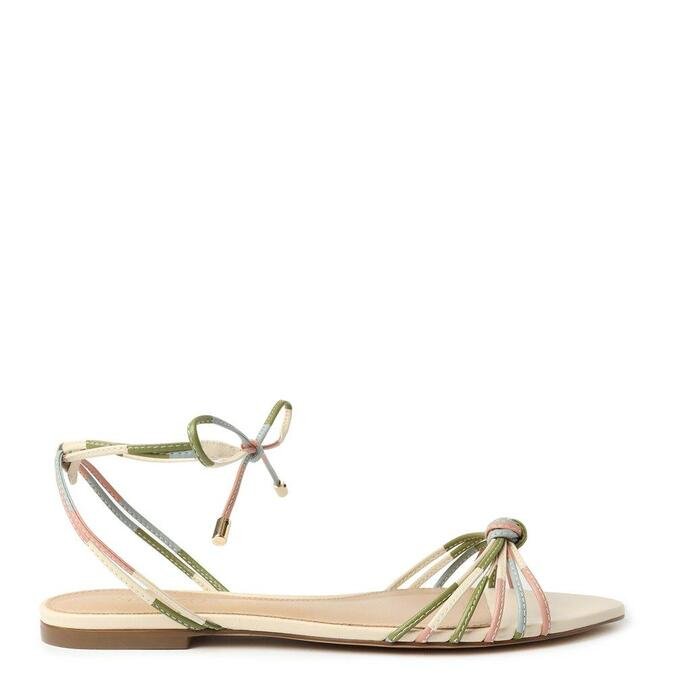 Sandália Arezzo Rasteira Off-White Colorida | ZZ MALL