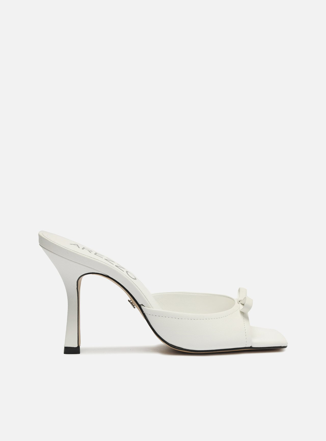 Mule Branco Laço Salto Médio | ZZ MALL