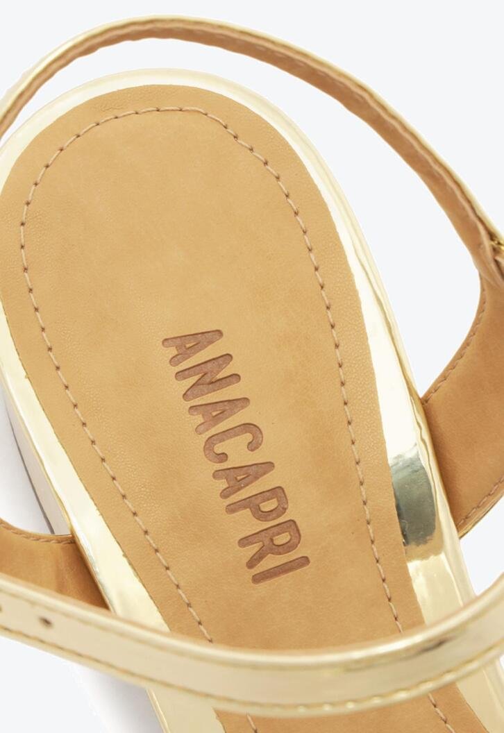 Sandália Dourada Anacapri Specchio Laço Glam