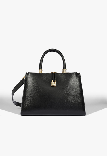 Bolsa Tote Preta Schutz Lorena Top Handle Grande Couro