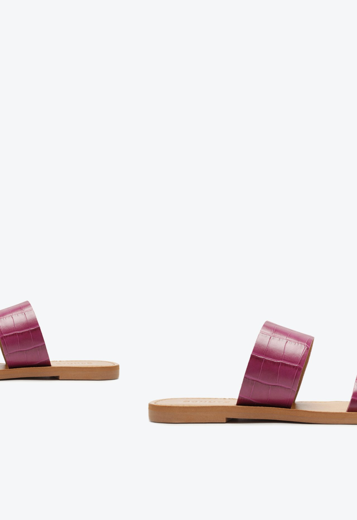 SANDÁLIA RASTEIRA SLIDE COURO ROSA