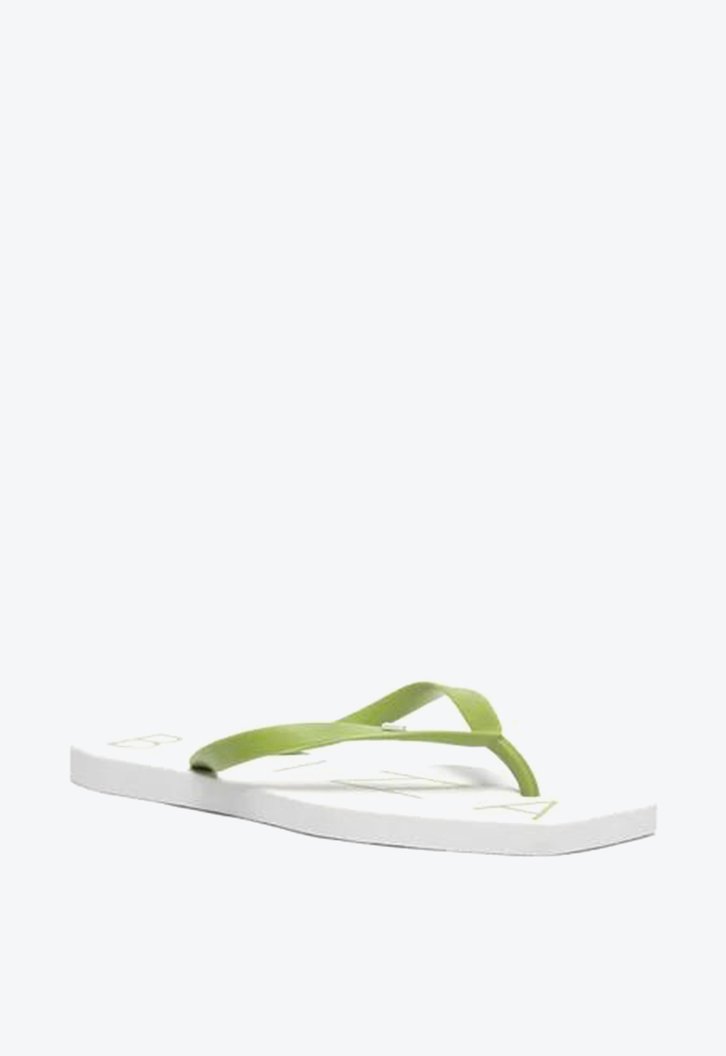 Chinelo De Dedo Branco Brizza Tira Verde