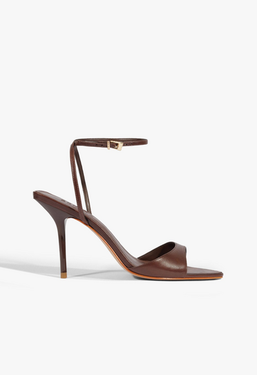 Sandália Salto Elodie Buckle Verniz Marrom | ZZ MALL