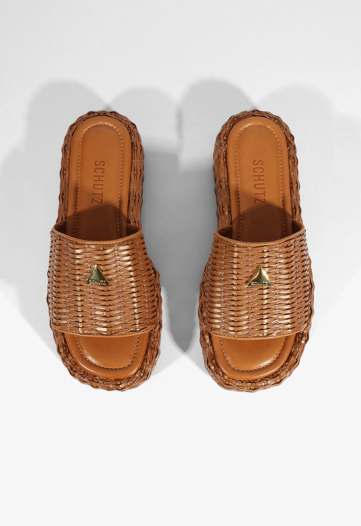 Chinelo Plataforma Marrom