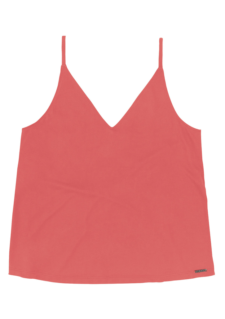 Regata Coral Dzarm Decote V Com Alças Finas