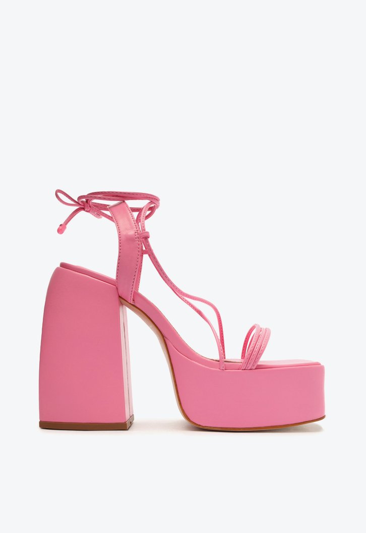SANDÁLIA PLATAFORMA ROSA SCHUTZ ARETHA LACE UP
