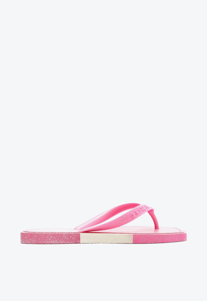 Chinelo De Dedo Rosa Brizza Glitter Square