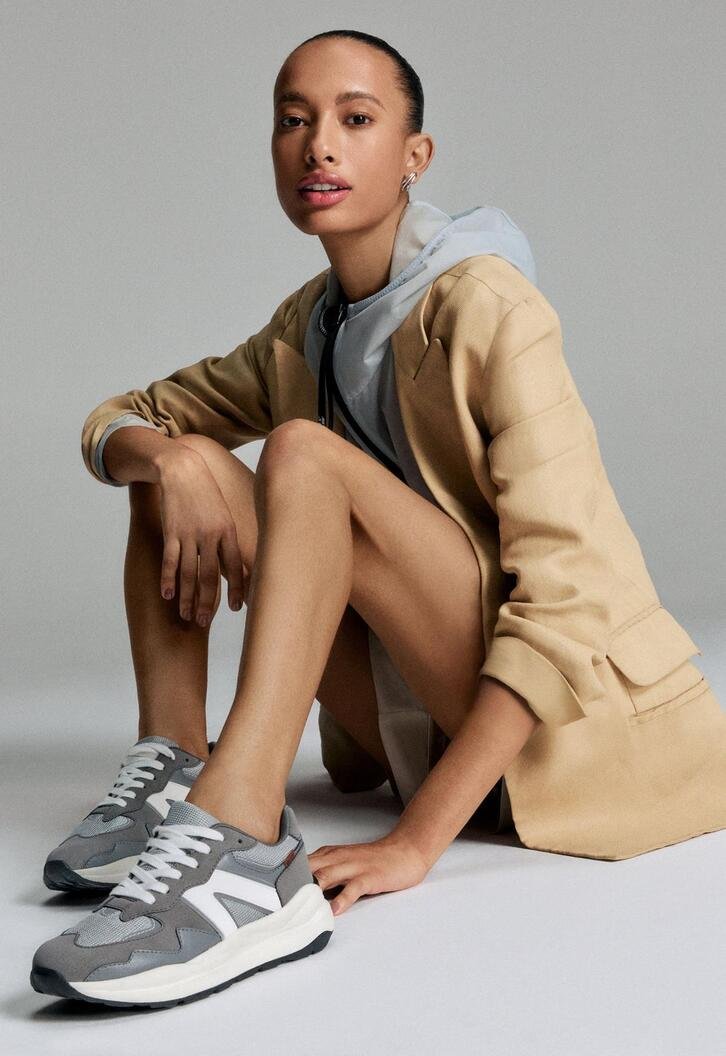N♡a Tênis Sporty Mia Multi Tons Cinza | ZZ MALL