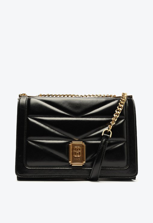 Bolsa Tiracolo Média Audrey Couro Preta