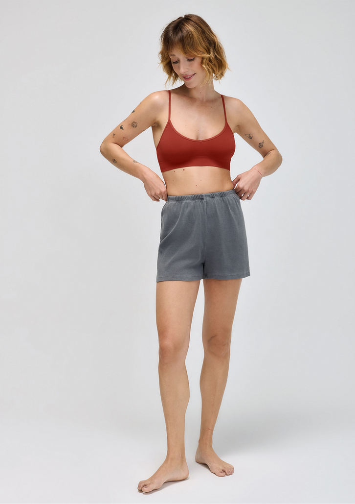 Shorts Feminino Preto Hering Estonado Em Ribana