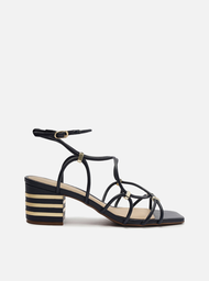 Sandália Azul Arezzo Navy Salto Bloco Detalhe