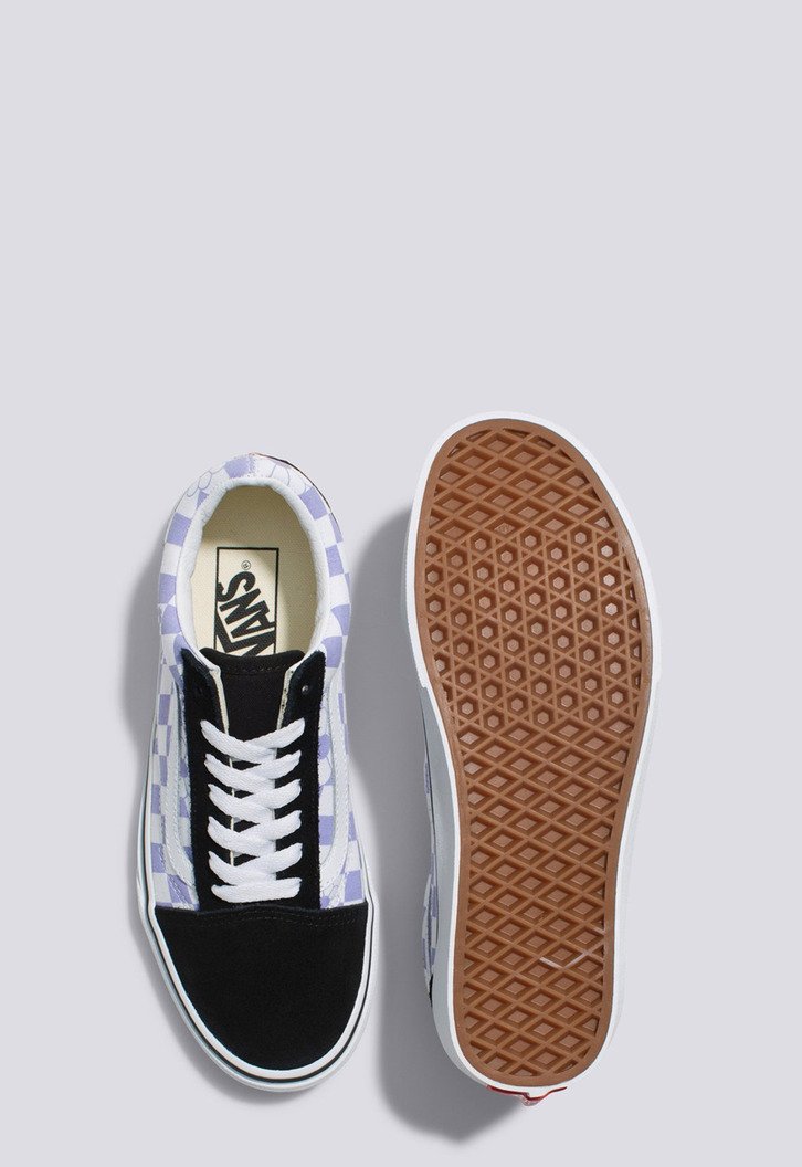 Tênis Old Skool Floral Checkerboard Lavender Black