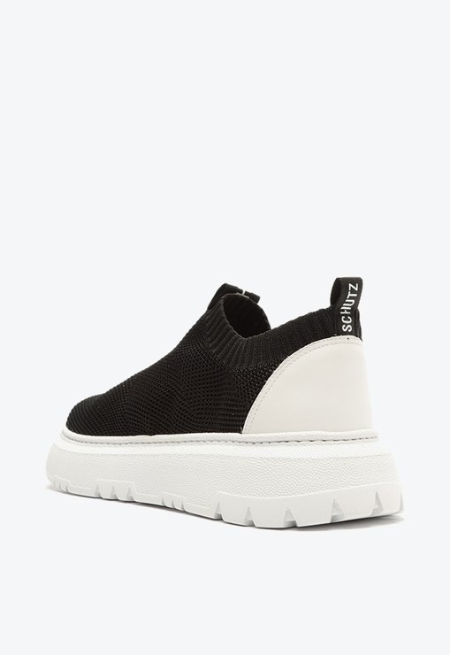 Tênis Knit Preto e Branco