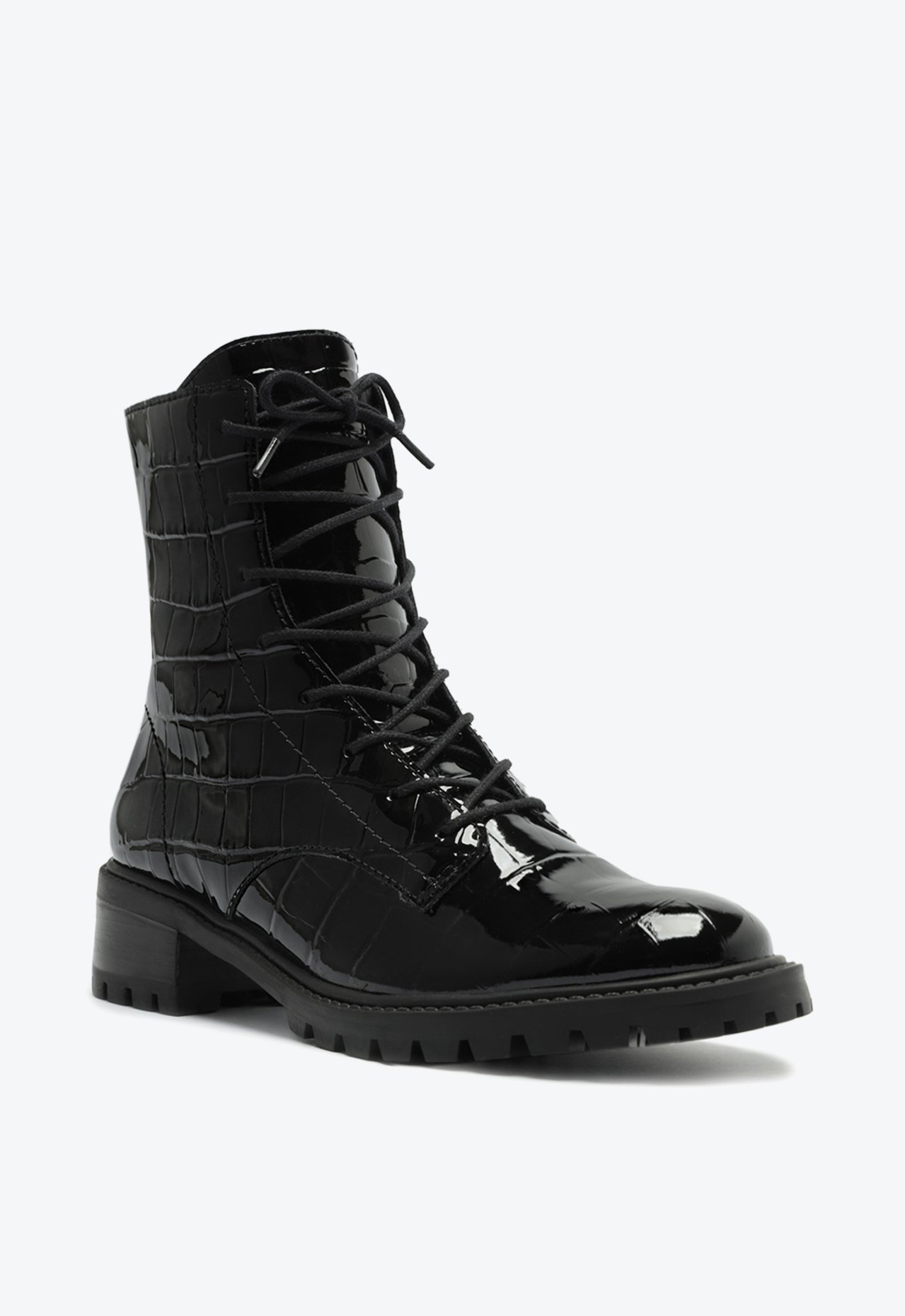 Bota Coturno Preta Schutz Tratorado Classic Croco | ZZ MALL Bota Coturno Preta Schutz Tratorado Classic Croco | ZZ MALL