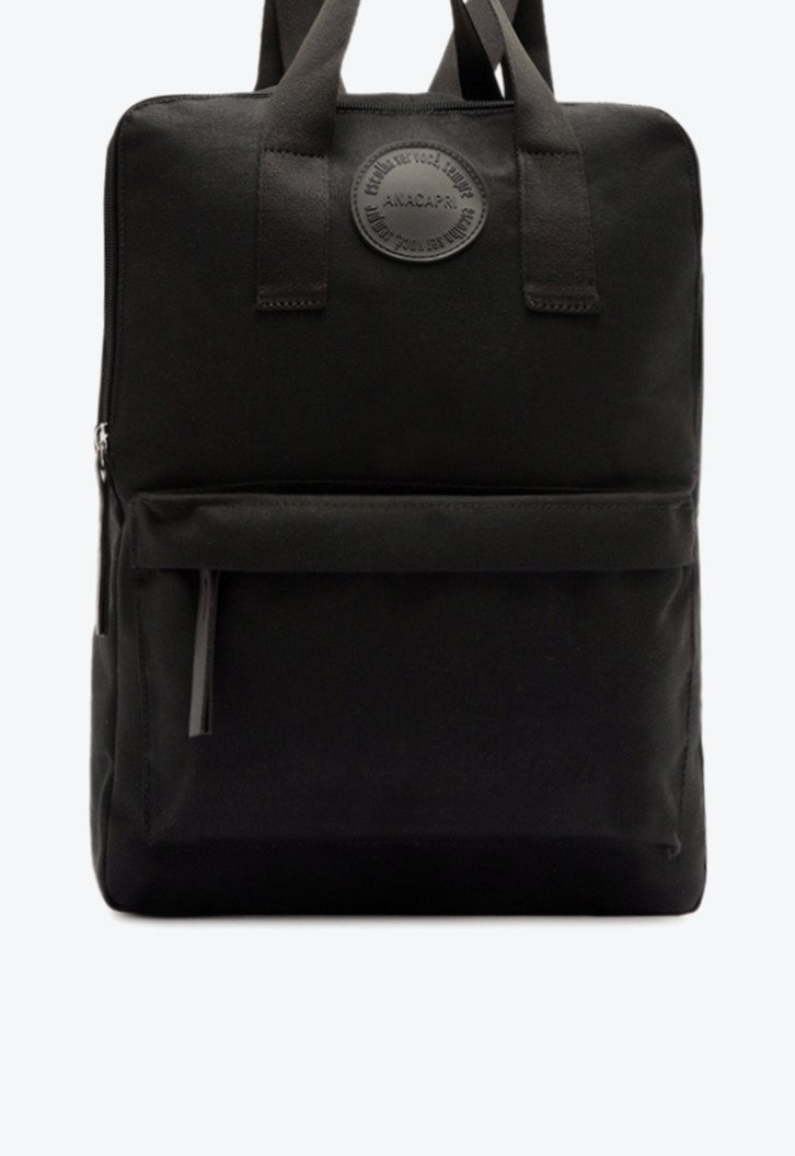 Mochila Preta Anacapri Grande Estruturada Quadrada