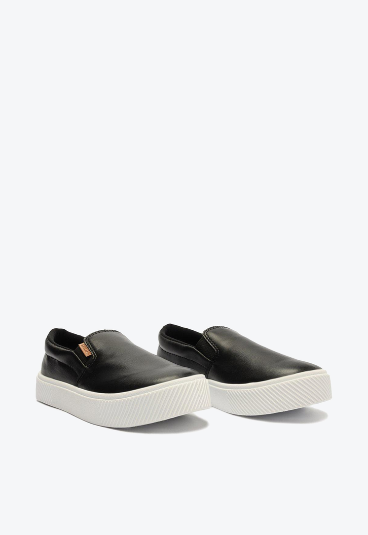 Slip On Flatform Preto Anacapri Tênis Liso Básico
