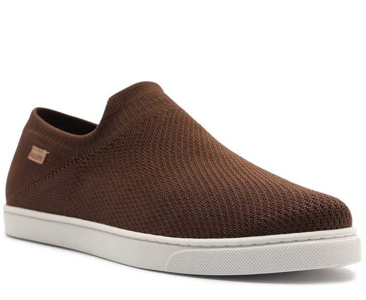 ☆nmtn☆ Tênis Slip On Knit Mono Marrom | ZZ MALL