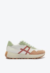 Tênis Branco Anacapri Chunky Recortes Verde E Rosa