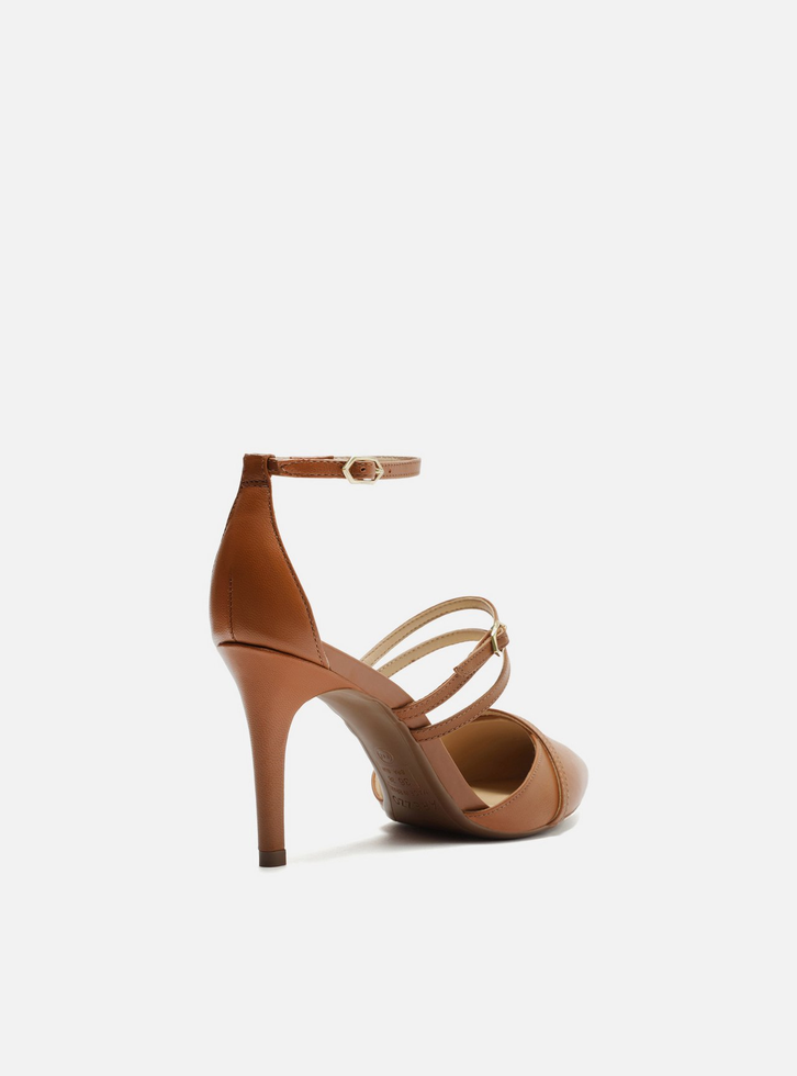 Scarpin Marrom Salto Fino Fivela
