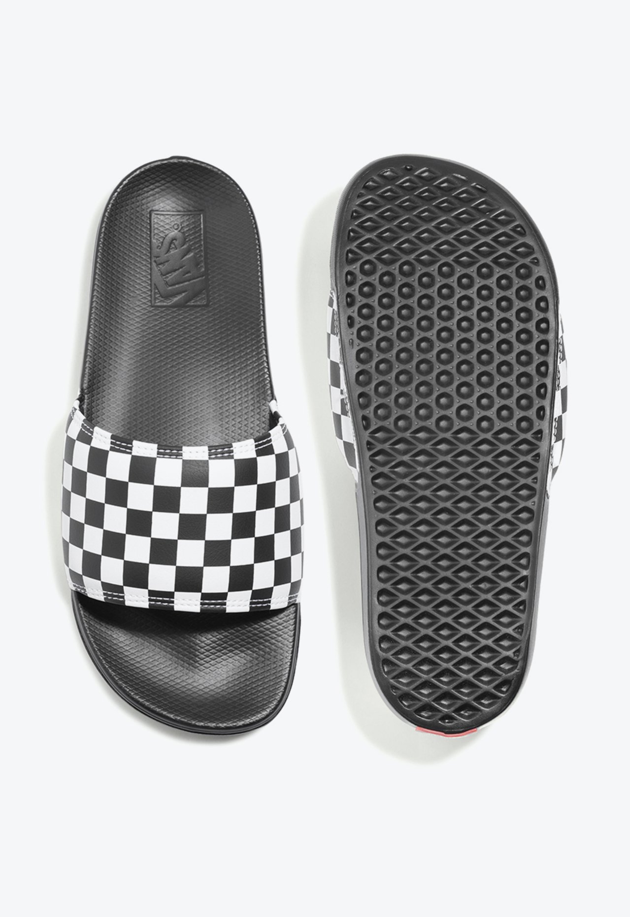 Chinelo Slide-On La Costa Checkerboard True White Black | ZZ MALL